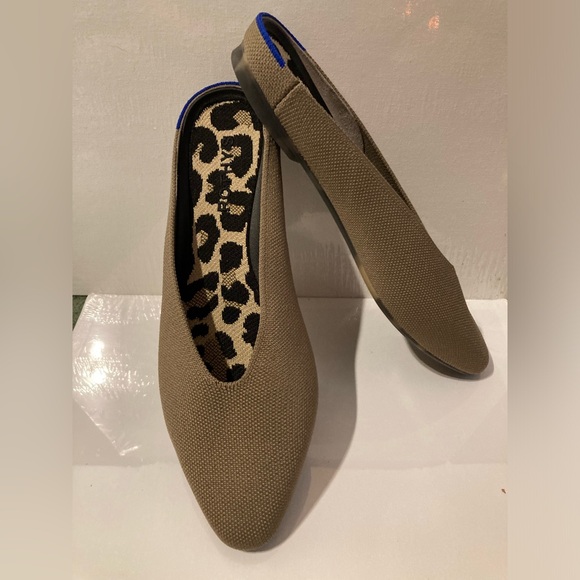 ROTHY’S | The Almond Demi Mule Sz 8.5 Portobello Taupe Knit Pointed Flats - Picture 1 of 8